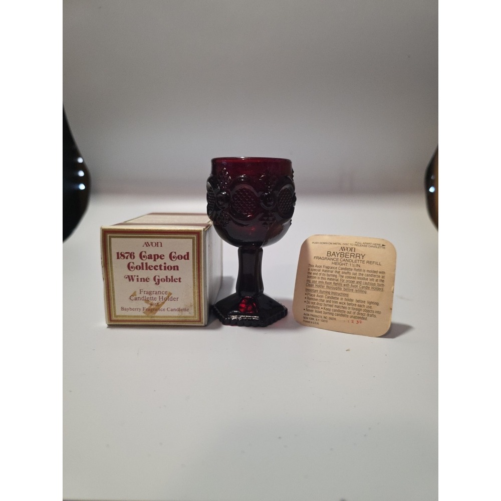 Avon Cape Cod 1876 Bayberry Fragrance Candlette Wine‎ Goblet w/box